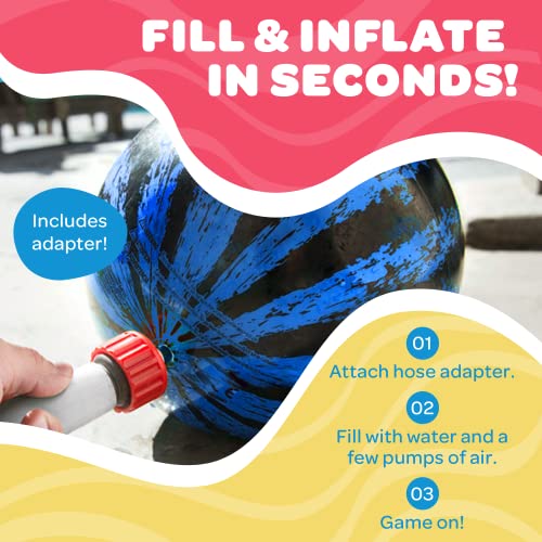 Watermelon Ball – The Ultimate Swimming Pool Game for Under Water Passing, Dribbling, Diving and Pool Games for Teens, Kids, or Adults, Balls Fills with Water, Blue, 9 inches - size: 9", style: 9" Blue