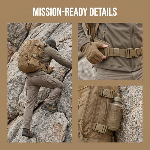 Miramrax Tactical Backpack Military Army Daypack - Assault Pack for Men Molle Backpacks Bug Out Bag 3 Day Pack for Hiking Camping Travel Hunting Rucksack Trekking Coyote - color: Coyote