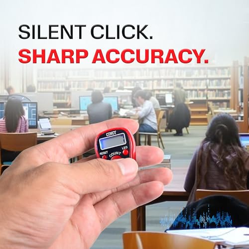 CINCY Clicker Counter with LED for Day & Night Use | Instant Reset, Accurate & Quiet, Long Battery Life | for People, Laps, Pitch, Golf, Baseball, Fish Counting, for Prayer, Everyday Prayer – 1 Pack - color: Red