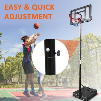 Basketball Hoop Outdoor 10ft Adjustable, Portable Basketball Hoop Goal System in Backyard/Driveway/Indoor, 32 Inch Shatterproof Backboard and Larger Base