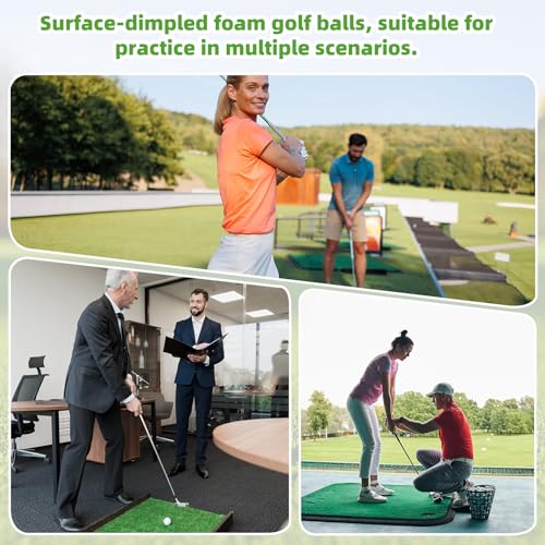 ZenNex 120 Pcs Foam Golf Practice Balls，Lifelike Touch, Durable Construction, Restricted Flight Distance, Ideal for Indoor and Outdoor Practice and Party Decoration.