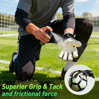 Goalkeeper Glove Care Kit - 50ml Grip Spray & 50ml Glove Wash Set, Professional Soccer Training Gear for Youth & Adult Goalie Gloves, Restores Tackiness & Cleans Latex