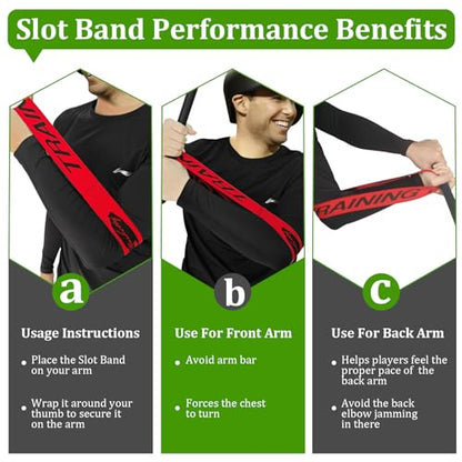 Baseball/Softball Training Equipment for Batting Training, Swing Trainer Aid, Hitting Trainer, Baseball Training (Black - Body Band)