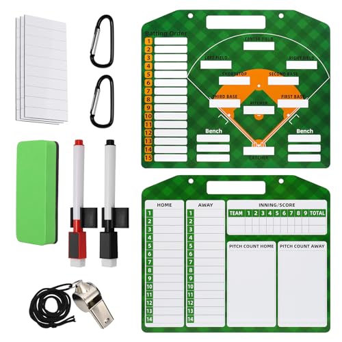 Magnetic Coach Marker Boards, Dry Erase Double-Sided Coach Lineup Clipboard, Coaches Gift, Fit for Basketball, Football, Soccer, Baseball - style: Baseball