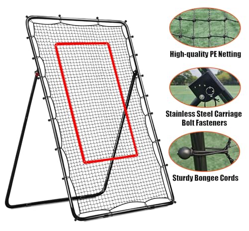 Adjustable Volleyball Rebounder Net 4x7ft, Bounce Back Practice Equipment for Practicing Volleying, Bumping, Spiking-with Volleyball&Bag