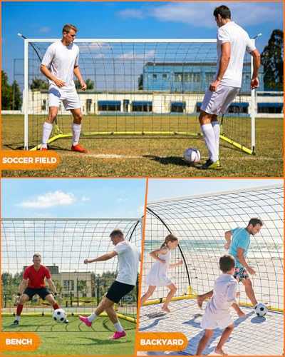 Soccer Goal for Backyard, 12×6 ft /6×4 ft Portable Soccer Goal Net, Quick Setup Soccer Goals with 1 Carry Bag - size: 12 X 6 Feet