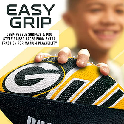 Franklin Sports NFL Team Footballs - Rubber Youth Mini Balls for All Teams - Kids 8.5" Football + Air Pump Sets - Official NFL Licensed - style: Green Bay Packers