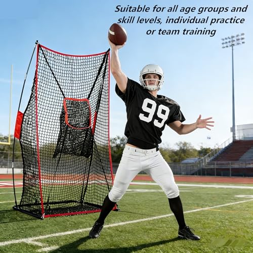 Football Kicking Throwing Net - Heavy Duty Portable Kicking Goal Cage with Target - 4x7FT Professional Trainer for Coaches Youth Indoor & Outdoor Games