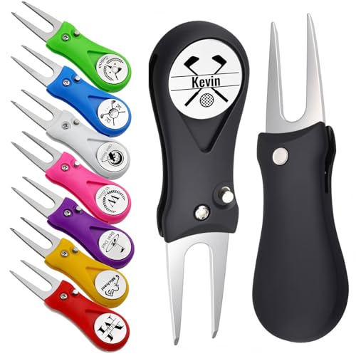 Custom Golf Divot Tool with Ball Marker Personalized Foldable Golf Repair Tool for Men & Women Premium Gift for Golfers Coaches Tournaments - color: Blue