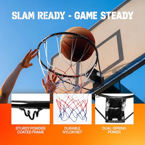 Yes4All Basketball Net, 18-Inch Heavy-Duty Basketball Rim Replacement for Indoor & Outdoor Use, Fits Youth & Adult Hoops - Fixed & Breakaway Options, Bolts Included - style: Breakaway