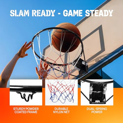 Yes4All Basketball Net, 18-Inch Heavy-Duty Basketball Rim Replacement for Indoor & Outdoor Use, Fits Youth & Adult Hoops - Fixed & Breakaway Options, Bolts Included - style: Breakaway