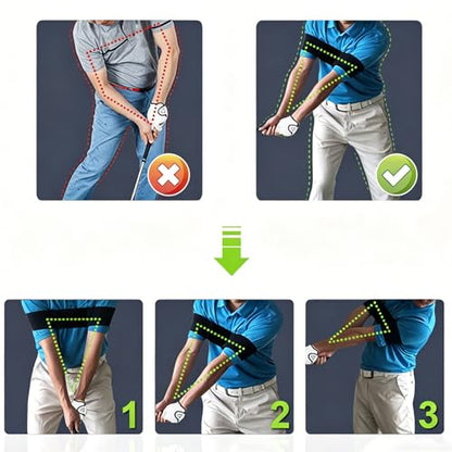 2 PCS Golf Training Aid, Swing Correction Arm Band,Golf Training Aid not Easily Sliding Down Arm,for Swing Correcting, Unisex