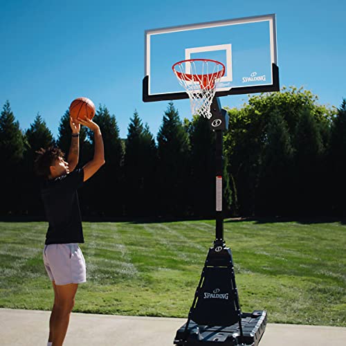 Spalding Momentous EZ Assembly Portable Adjustable Outdoor Basketball Hoop – Assembles in 30 Minutes or Less - color: 54" - Clear View - Black