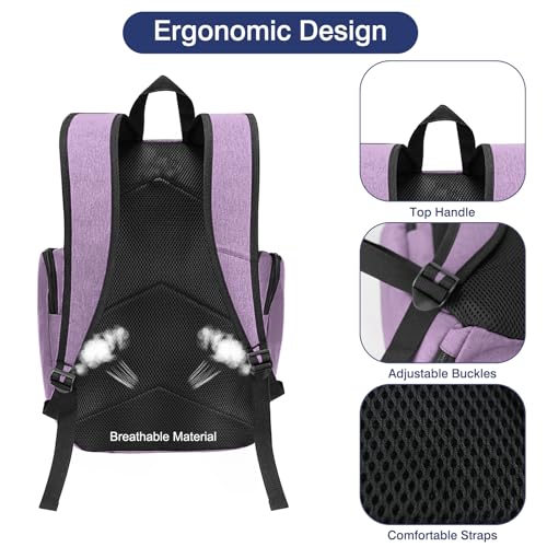 WOLT Basketball Bag Backpack with Separate Ball Compartment and Shoes Pocket, Gym Bags for Men, Large Sports Bag for Basketball, Soccer, Volleyball, Baseball - color: Purple