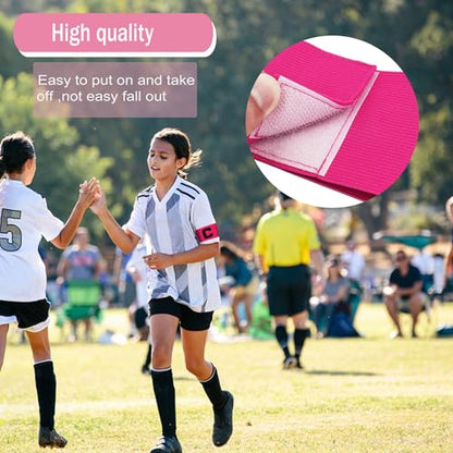 Senston Soccer Ball Captains Armbands for Adult and Youth 3Pcs - color: Pink