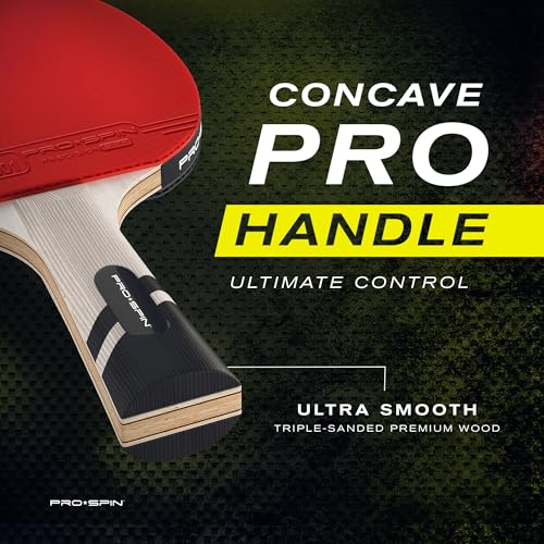PRO-SPIN Ping Pong Paddles – ITTF Approved Professional Table Tennis Rackets with Carbon Fiber for Superior Control | 7-Ply Blade, Premium Rubber, 2.0mm Sponge - color: 4-Pack | Active Red