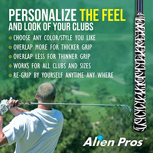 Alien Pros Golf Grip Wrapping Tapes - Innovative Golf Club Grip Solution - Enjoy a Fresh New Grip Feel in Less Than 1 Minute - style: 16-Pack Hyperplanes