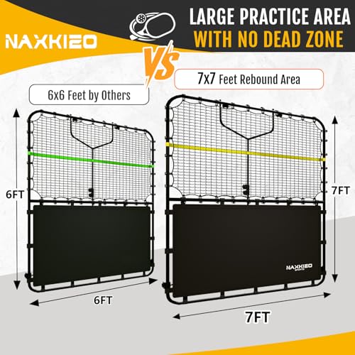 7x7 FT Pickleball Rebound Net, Pickleball Net for Dinks Volleys Hits Training, Freely Adjustable Angle Various Ball Practice Rebounder for Outdoor Indoor