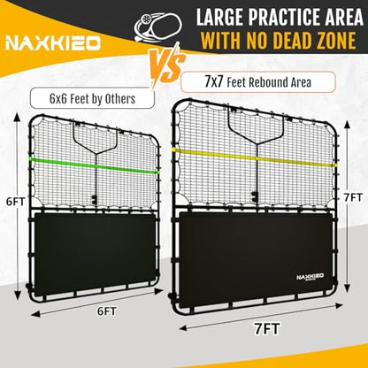 7x7 FT Pickleball Rebound Net, Pickleball Net for Dinks Volleys Hits Training, Freely Adjustable Angle Various Ball Practice Rebounder for Outdoor Indoor