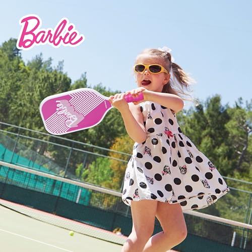 Barbie - Wooden Pickleball Bundle, Includes 2 Wooden Paddles and 4 Pickleballs, Durable Beginner Paddle Set for Indoor and Outdoor Play, Fun Pink Design for Kids and Adults
