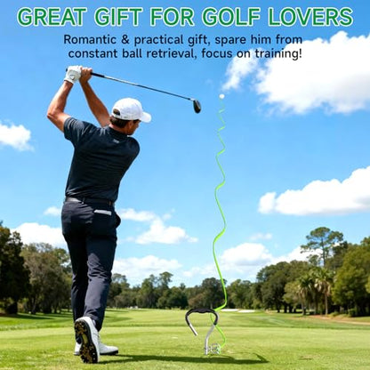 Golf Swing Trainer with 2 Golf Swing Ball & Rope, Golf Training Aid for Backyard, 3 Calibrated Golf Stakes to Analyze 50 Feet of Golf Training Balls Flight, Home Outdoor Golf Swing Practice
