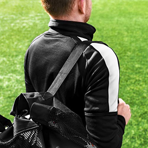 FORZA Premier Ball Carry Bag | Drawstring Soccer, Basketball, Netball & Volleyball Mesh Bag | 5 Color Options - Heavy Duty Equipment Holdall | 12 Ball Capacity - color: Green