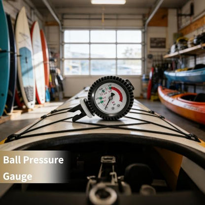 Ball Pressure Gauge, Inflatable Boat Air Gauge Inflatable Boat Barometer Pump Pressure Tester Barometer for Kayak Surfboard Raft Measuring Tool