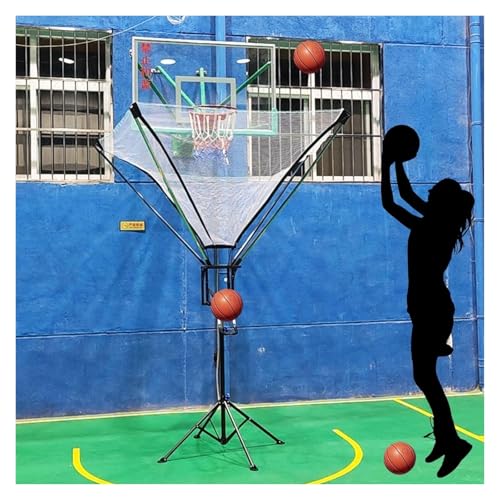 Basketball Hoop Return Attachment - Shooting Practice Returner, Portable Indoor Outdoor Net System, Floor Rebounder Training Catcher