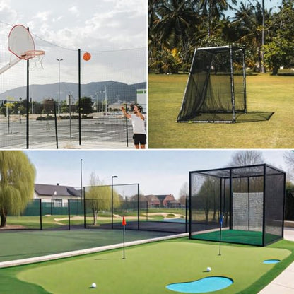 Golf Practice Net, 10Ft/15Ft/20Ft Golf Hitting Nets Heavy Duty Nylon Golf Netting for Garage Backyard - size: 10 x 10 Ft