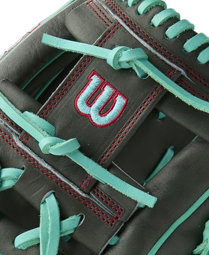 Wilson Summer 2025 A2000® Baseball Gloves - color: Charcoal/Seafoam/Red, size: Infield - 11.75"