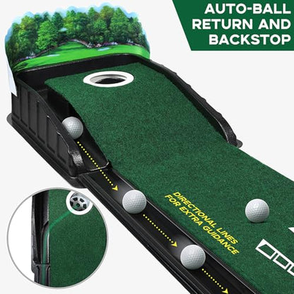 golfPutting Mat - Indoor Outdoor Training Aid, Automatic Ball Return Track | Multifunctional Tiny golfPractice Mat for Enthusiasts Lovers Mini Games Home Offices Skill Improvement Fun Challenge