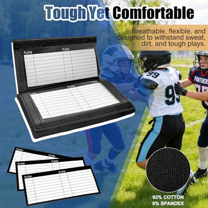 Football Play Wristband Youth,Softball Wristbands for Signs,Football Quarterback Play Wristbands for Youth for All Sports with 3 Compartments