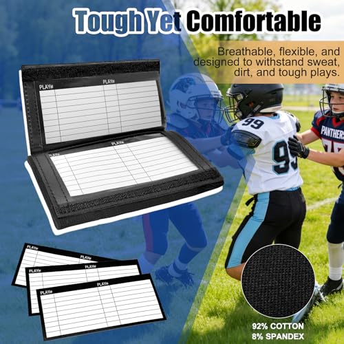Football Play Wristband Youth,Softball Wristbands for Signs,Football Quarterback Play Wristbands for Youth for All Sports with 3 Compartments