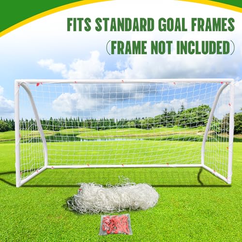 8X4X3FT Soccer Goal Net Replacement - Heavy Duty Polypropylene Football Net for All Levels, All-Weather Backyard/Park Practice, White (No Frame Included)