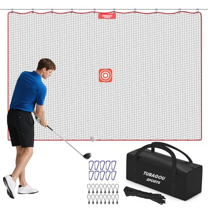 Golf Practice Net, Heavy-Duty Multi Sports Netting Barrier 10FT | 15FT |20FT |25FT Golf Hitting Net for Garage, Ideal for Backyard with Baseball, Softball, Hockey, Soccer and More - size: 10X15FT