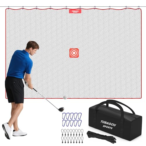Golf Practice Net, Heavy-Duty Multi Sports Netting Barrier 10FT | 15FT |20FT |25FT Golf Hitting Net for Garage, Ideal for Backyard with Baseball, Softball, Hockey, Soccer and More - size: 10X15FT