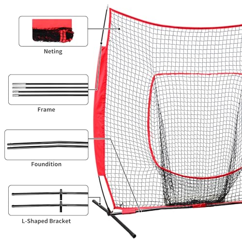 Hikeen Baseball Tees - Batting Tee with Portable Tripod Stand for Softball Hitting Training, Includes Carrying Bag - style: net
