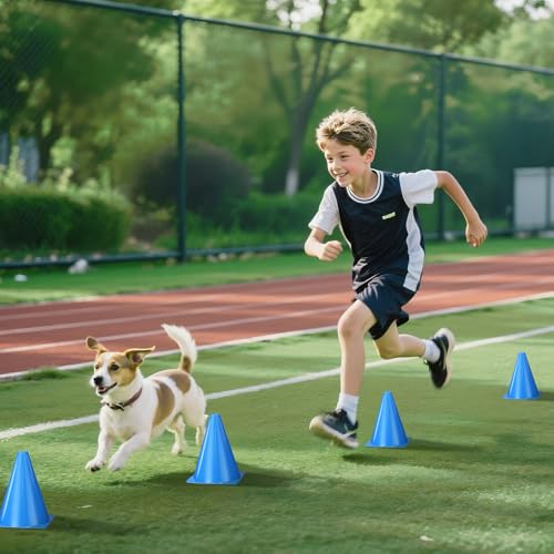 36pcs Cones 7 Inch Soccer Cones and Plastic Traffic Cones, Durable Cones for Sports Training, Ideal for Soccer, Basketball, Football, Skating, and Agility Drills Practice - color: blue