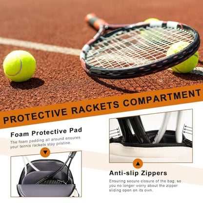 Arcoyard Tennis Bag Holds 2 Rackets, Professional Tennis Bags for Women, Tennis Backpack with Ventilated Shoe Compartment