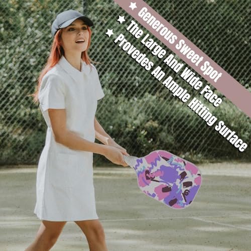 Fish Pickleball Paddles, Lightweight Pickleball Rackets with Pickleball, Pickleball Paddles Set for Men Women, Pickleball Gifts for Beginners, Black, Style 7