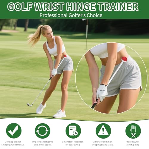 Rib Stick,Golf Training Swing Aid,Golf Training Aid,Chipping Training Aid,Golf Alignment Sticks,Rotation and Golf Wrist Hinge Trainer Fits Mens, Womens,Kids/Junior Clubs,White
