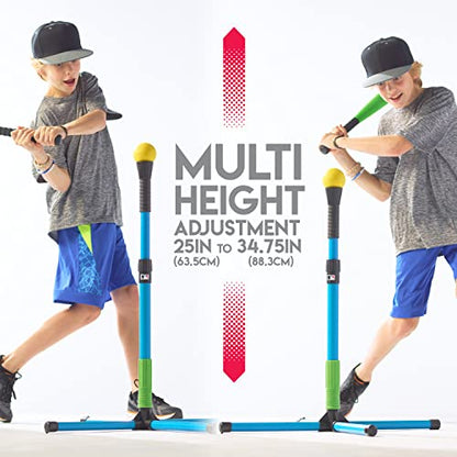 Franklin Sports Youth Batting Tee - Adjustable Height Plastic Training Tee for Kids + Toddlers - 23" to 33" Inches - style: XT Batting Tee – Blue