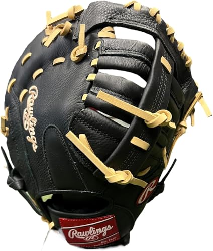 Rawlings Select PRO LITE Youth First Base Mitt 11.5" & Catcher’s Mitt 32" Blonde/Black | Lightweight Leather | Easy Break-in | Right Hand Throw - size: 11.5" | First Base