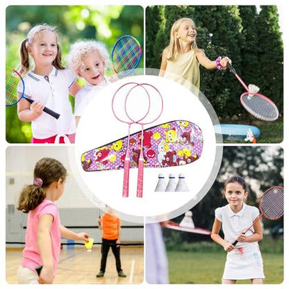 Badminton Racket | 1 Pair Professional Lightweight Playing Racquet - Outdoor Recreation Accessories, with Carrying Bag and 3 Badminton Shuttlecocks - color: Pink, Get 3 Balls + Ball Bag
