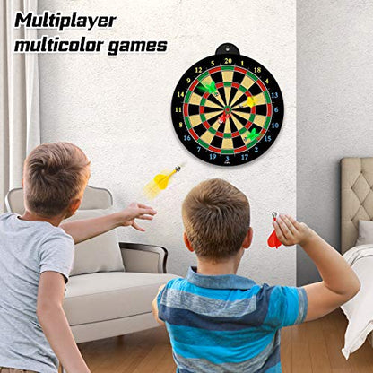 Dart Board - 12pcs Magnetic Darts - Excellent Indoor Game and Party Games - Gifts for 5 6 7 8 9 10 11 12 Year Old Boy Kids - style: Yellow