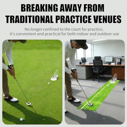 Indoor Putting Trainer—Portable Foldable Putting Practice Equipment for Perfecting Your Swing Premium Golf Training aid for Home/Office use