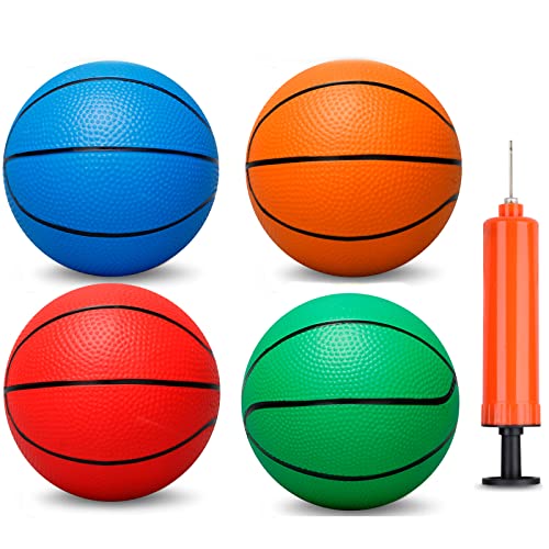 Umnodobn 6 INCH PVC Mini Basketball for Indoor Mini Hoops, Soft 6" Rubber Replacement for Over Door Hoops, Ideal for Adults & Kids - color: multicolored