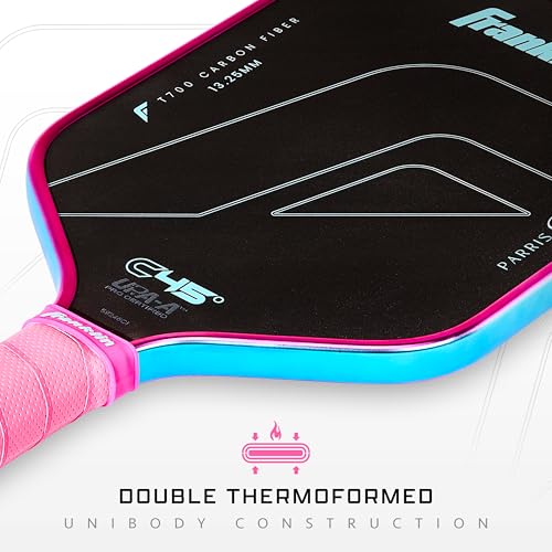 Franklin Sports PRO Pickleball Paddles – C45 Carbon Fiber Series - Official USAP + UPA Approved – Pro Player Design - color: Parris Todd | Cotton Candy, size: 13.25 mm