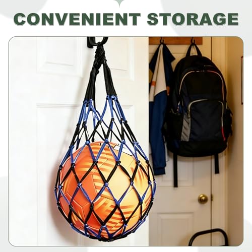 uxcell Basketball Net Bags, Nylon Soccer Ball Holder Portable Multifunctional Single Ball Mesh Net Bag for Storage Basketball Soccer Rugby Balls - color: Green