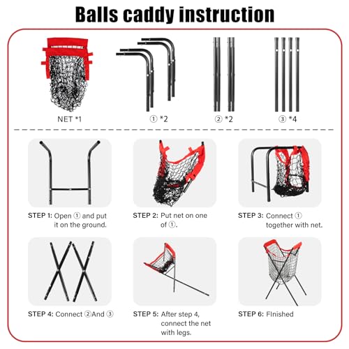 HOMEE Baseball Caddy,Portable and Foldable Ball Caddy for Baseball and Softball, Extra Large Baseball Caddy for Balls, Holds Over 100 Baseballs for Batting Pitching Practice Training